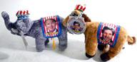 Count-Down Clock Plush Animals for Bush and Kerry
